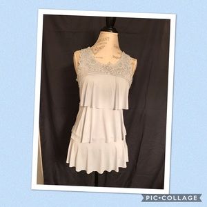 Baby Blue Blouse with Gems & Pearls